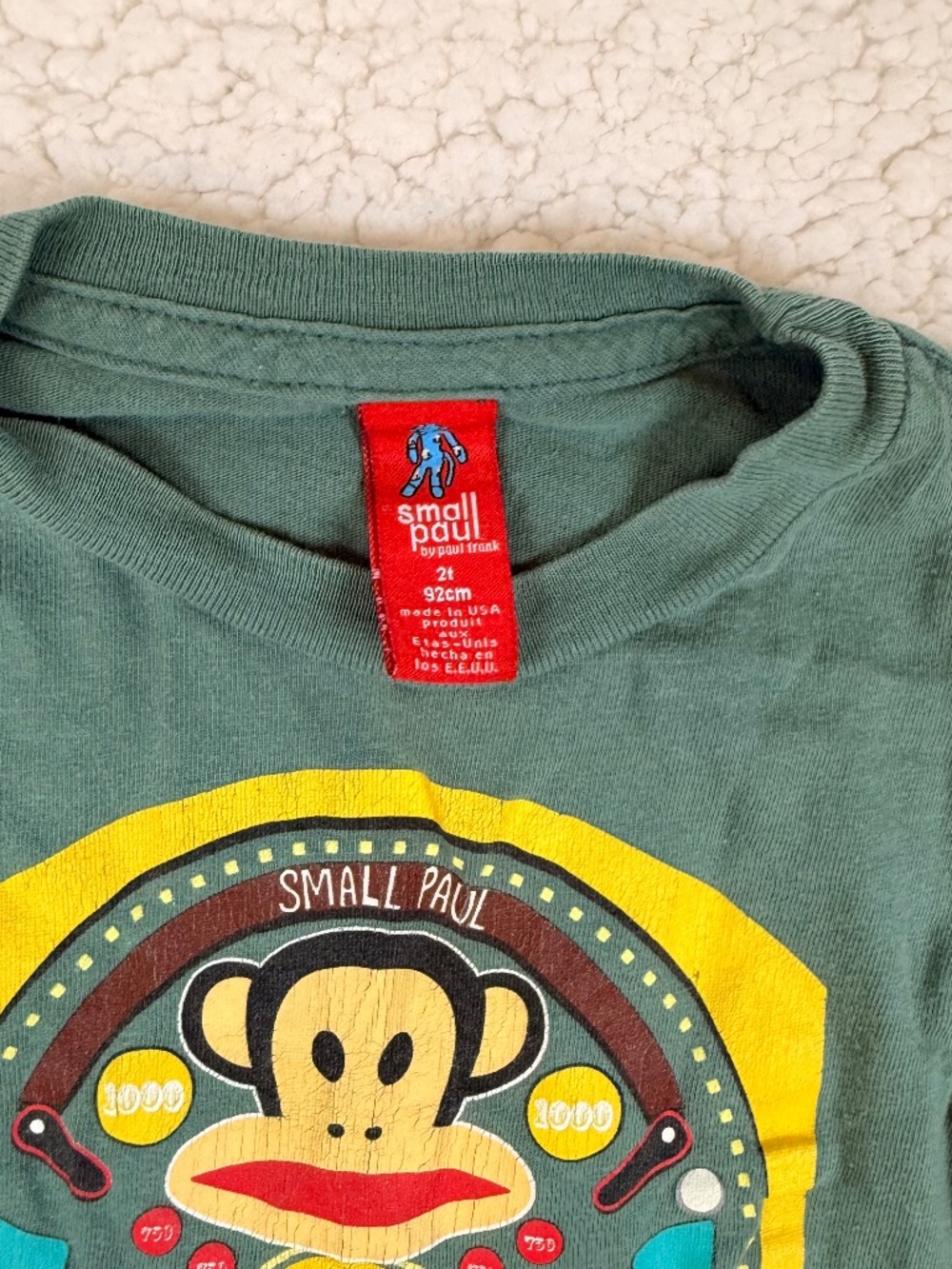 Small Paul by Paul Frank Toddler Boy Pinball Monkey Layered Tee 2T - Picture 3 of 4